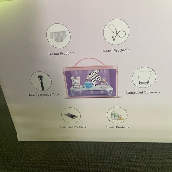 UVC LED smart portable sterilizing box. New in box. Available in pink or blue. - Picture 2 of 4